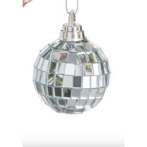 World Market MINI Metallic Disco Ball Boxed Ornaments 12 Pack SILVER mirrored